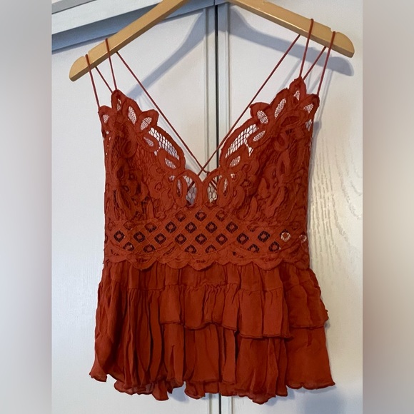 NWT Free People Adella lace cami Sz L🧡 - Picture 7 of 15